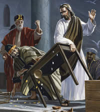 Jesus drives out the money changers.