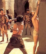 What did Jesus do to deserve a Roman whipping?